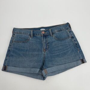 Old Navy Denim Shorts Womens 6 Blue Roll Cuffed Jean 3" Inseam 552699 WOW